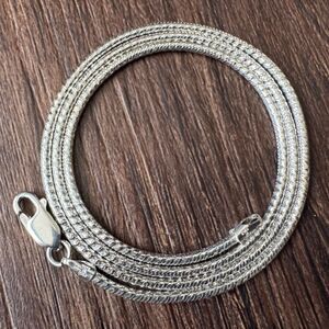 Milor 18" Sterling Silver 2mm Round Snake Chain Necklace Italy 11.2g Unisex